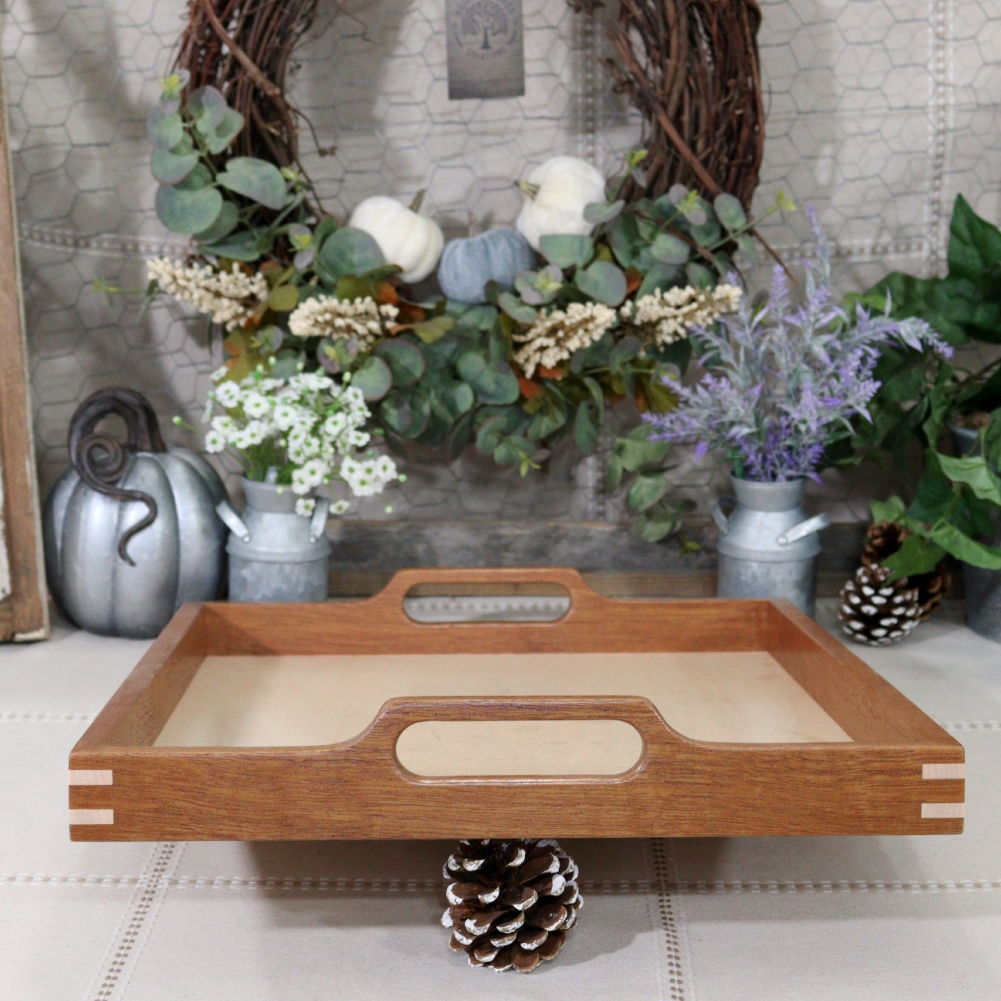 Mahogany Serving Tray, Ottoman Tray, Coffee Table Tray