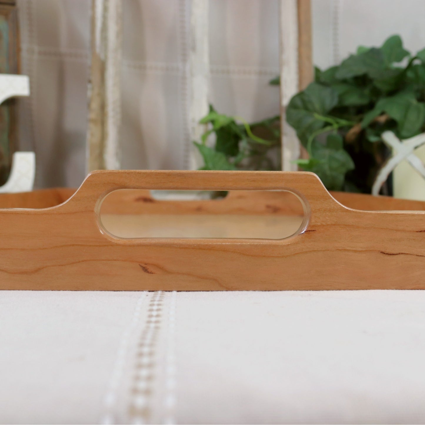 2-PC Cherry Wood Serving Tray & Cutting Board