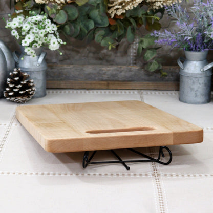 Solid Curly Maple Cutting Board With Built-In Handle