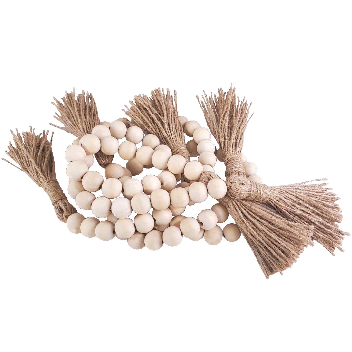 Natural Wood Bead Garland Strand - For Use With Tiered Trays Or Other Home Decor