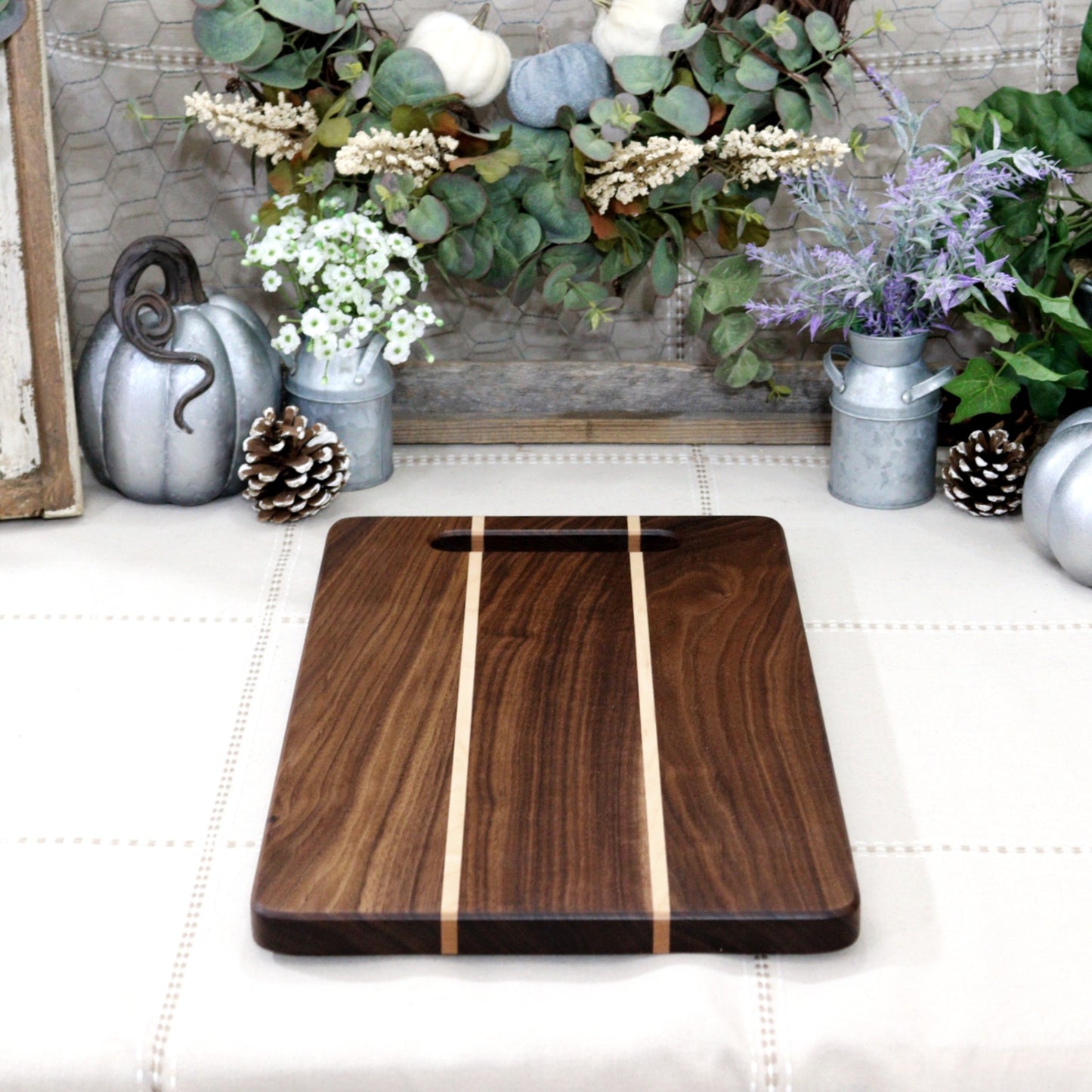 Tuuli Kitchen Wooden Cutting Board Handmade Walnut Dark Wood Solid Massive