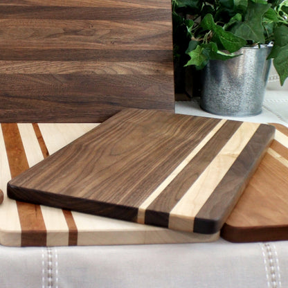 Walnut Cutting Board With Maple Offset Inlay