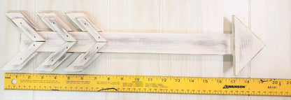 Handmade Distressed Farmhouse Real Wooden Arrow Picture Sign -White - 1 ct