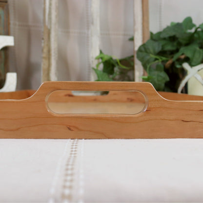 4-Piece Cherry Serving Set: Cherry and Maple Serving Tray, Cutting Board, Wine Carrier, & Coaster Set + Free Gifts